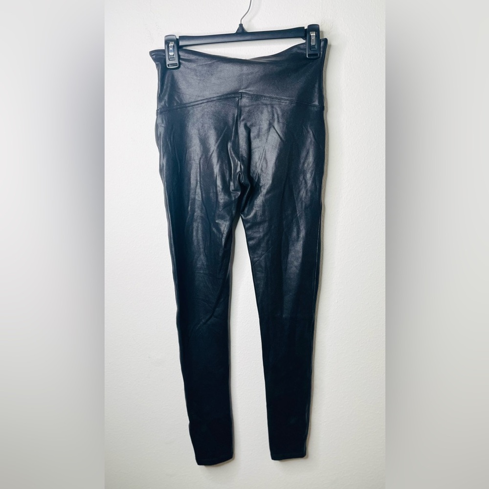 SPANX Faux Leather Leggings in Black Size L - Picture 4 of 5